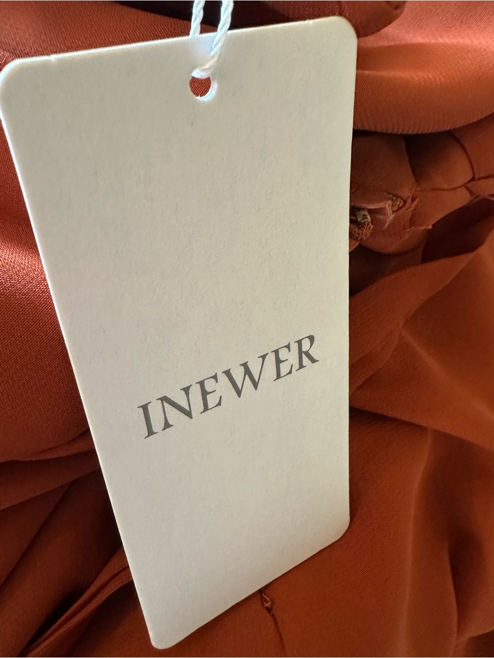 Inewer Rust Orange‎ V-Neck Ruffle Dress - Picture 4 of 5